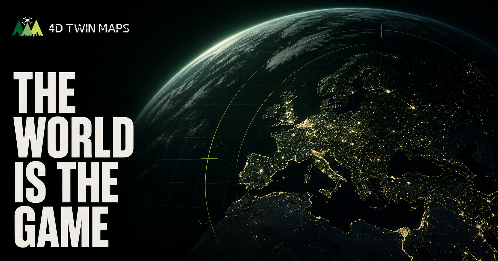 The real Earth at night as the shared 4DTwinMaps air world